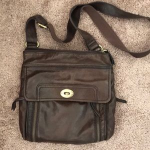 Fossil - brown crossover purse